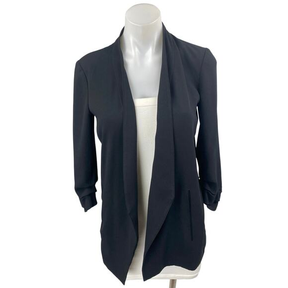 Aritzia Babaton Women's Black Long Sleeve Shawl Collar Open Blazer Coat Jacket 4 - Picture 1 of 3